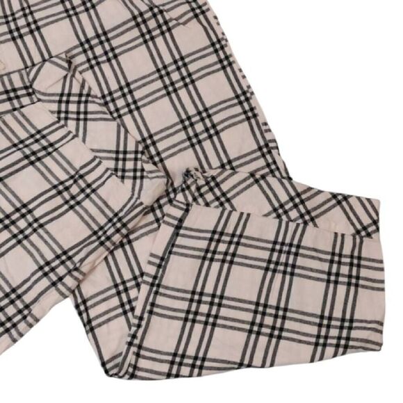 Victoria's Secret Pink Black Plaid High Rise Wide Leg Pajama Pants XL - Picture 7 of 13